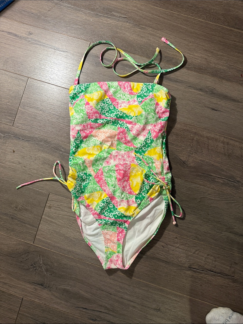 Lily Pulitzer women’s Green Yellow Patchwork One-Piece Swimsuit
